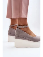 Damskie Espadryle Na Koturnie Szare Malla