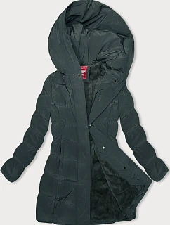 Zimná bunda s kapucňou tmavozelená (2M-023)