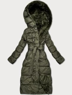 Minoritská khaki obojstranná zimná bunda s kožušinou (P3-6020-22)