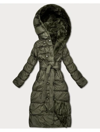 Minoritská khaki obojstranná zimná bunda s kožušinou (P3-6020-22)