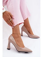 Elegantní lodičky na podpatku Vinceza 62276 Béžové
