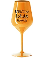 BABY'S FLUID THERAPY - oranžový nerozbitný pohár na víno 470 ml