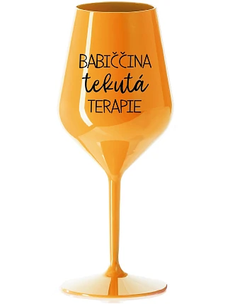 BABY'S FLUID THERAPY - oranžový nerozbitný pohár na víno 470 ml