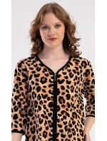 Dámske domáce šaty s trojštvrťovým rukávom Leopard