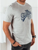 FashionStreet šedé pánske tričko s potlačou RX5365 FashionStreet šedé pánske tričko s potlačou RX5365