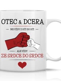 OTEC & DCERA - klasický biely keramický hrnček 300 ml