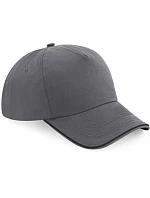 Beechfield B 25C 5-panelová čiapka s kšiltom „Authentic Piped Peak“ 53.025C grafitovo šedá/čierna Beechfield B 25C 5-panelová čiapka s kšiltom „Authentic Piped Peak“ 53.025C grafitovo šedá/čierna