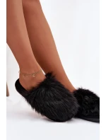 Kožešinové dámské pantofle černé Katrisse
