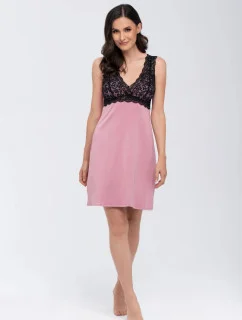 Dámska nočná košeľa Larisa Powder Pink with Black - Babella