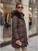 Dámska zimná prešívaná bunda s kapucňou, fialová, FashionStreet TY5822 Dámska zimná prešívaná bunda s kapucňou, fialová, FashionStreet TY5822