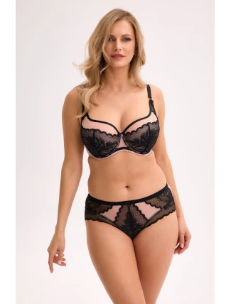 Polomäkká podprsenka Gaia BSM 1308 Amara Maxi Black-Pink