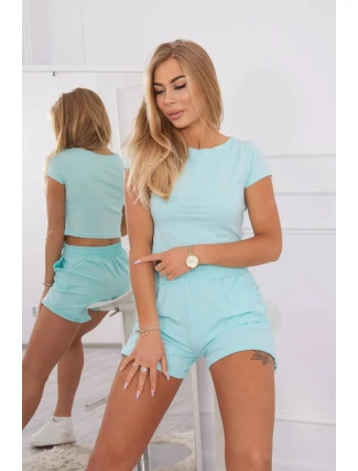 Bavlnená súprava so šortkami mint Bavlnená súprava so šortkami mint