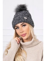 Čiapka K169 čierna+sivá