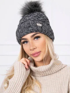Čiapka K169 čierna+sivá