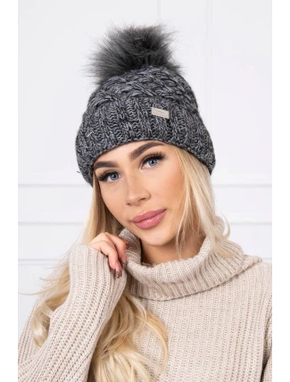 Čiapka K169 čierna+sivá