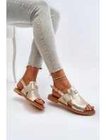 Zazoo 40385 Damskie Skórzane Sandały Złote Zazoo 40385 Damskie Skórzane Sandały Złote