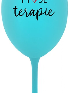 MY THERAPY - tyrkysový pohár na víno 350 ml