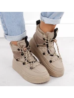 Dámske snežnice na platforme WOL280B Beige - Potocki