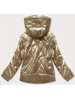 Zlatá dámska lesklá bunda (2021-02)