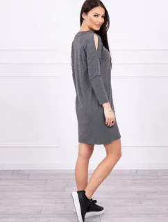 Šaty s potlačou Dream v grafitovej farbe