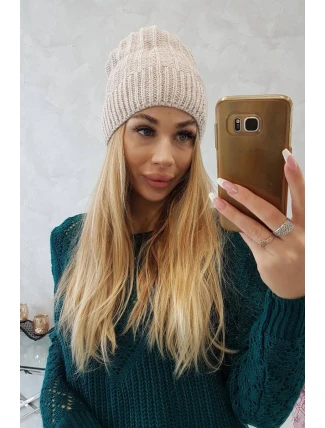 Fleecová čiapka Anna K238 béžová