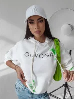 Dámska mikina 277250 ecru-zelená - Ola Voga