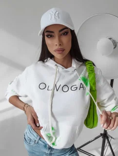 Dámska mikina 277250 ecru-zelená - Ola Voga