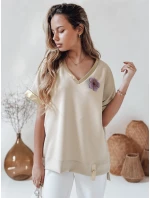 Dámska oversize blúzka SHINE LOVE beige FashionStreet RY2914 Dámska oversize blúzka SHINE LOVE beige FashionStreet RY2914
