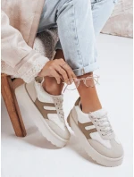 Dámske zateplené tenisky na platforme béžové FashionStreet ZY1080