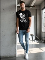 Pánske tričko s potlačou čierne FashionStreet NX049R