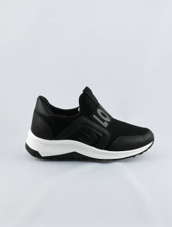 Čierne dámske topánky slip-on (C1003)