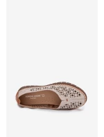 Dámské krajkové baleríny z přírodní kůže Sergio Leone SP-006 šedé