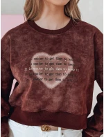 Dámska nadrozmerná mikina so srdcom DESSER bordová FashionStreet BY1463