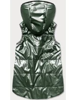 Zelená dámska rozšírená obojstranná vesta (B8006-10)