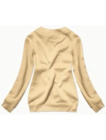 Dámska mikina s rebrovanou manžetou svetlá béžová (W01-159)