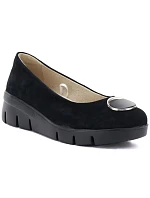 Dámske kožené čižmy na podpätku čierne Vinceza 95412