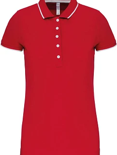 Kariban K 252 Dámske kontrastné polo tričko z piké 20.K252 červená/biela/námornícka modrá