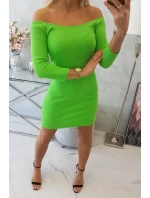 Pruhované priliehavé šaty svetlo zelené