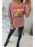 Tmavo ružová blúzka s potlačou Magic Tmavo ružová blúzka s potlačou Magic