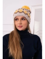 Dámska čiapka Laila K283 light beige + cappuccino Dámska čiapka Laila K283 light beige + cappuccino