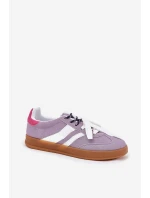 Niskie Sneakersy Damskie Z Podwójnym Sznurowaniem Fioletowe Ventus