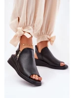 Sandały Damskie Na Koturnie Czarne Mevinette