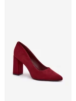 Semišové lodičky na podpatku Sergio Leone PB216 Brodované