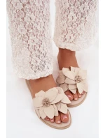 Dámské ploché nazouváky s ozdobnými květy Elzoria