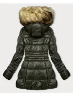 Dámska prešívaná bunda v army farbe pre prechodné obdobie (2M-052) Dámska prešívaná bunda v army farbe pre prechodné obdobie (2M-052)