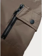 Tmavobéžová dámska krátka bunda s kapucňou S'West (B8246-12) Tmavobéžová dámska krátka bunda s kapucňou S'West (B8246-12)