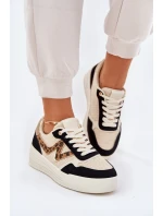 Buty Sportowe Damskie Na Platformie Panterka Czarne Lorori