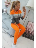 Oranžová+sivá farebná pruhovaná sada