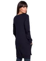 B101 Nadrozmerná tunika s rozdelenými bokmi - vojensky zelená B101 Nadrozmerná tunika s rozdelenými bokmi - vojensky zelená