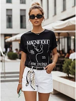 ERION dámske bavlnené tričko čierne FashionStreet RY2502 ERION dámske bavlnené tričko čierne FashionStreet RY2502